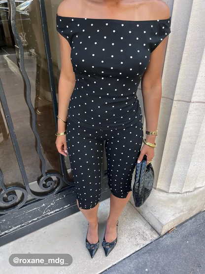 Polka Dot Stretch Capri