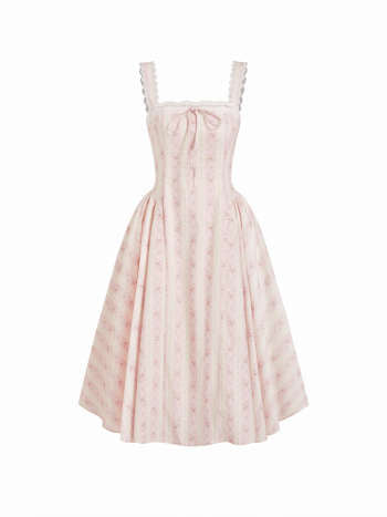 Cotton-blend Sculptural Sweetheart Ditsy Floral Lace Up Ruffled Maxi Dress