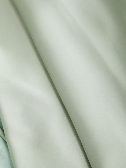 Satin Boat Neck Bell Sleeve Backless Mini Dress