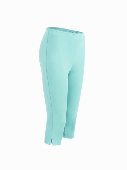 Low Rise High Stretch Split Knee Length Capri Leggings